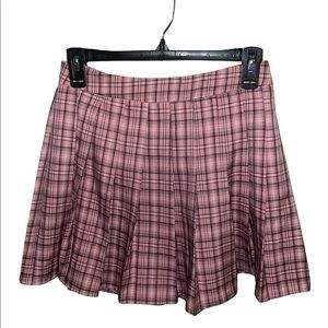 SHEIN Zipper Fly Plaid Skater Skirt